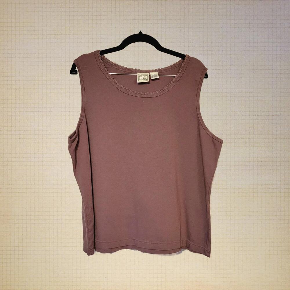 Field Gear Woman, XL | Vintage 100% Cotton Purple Tank Neckline Design